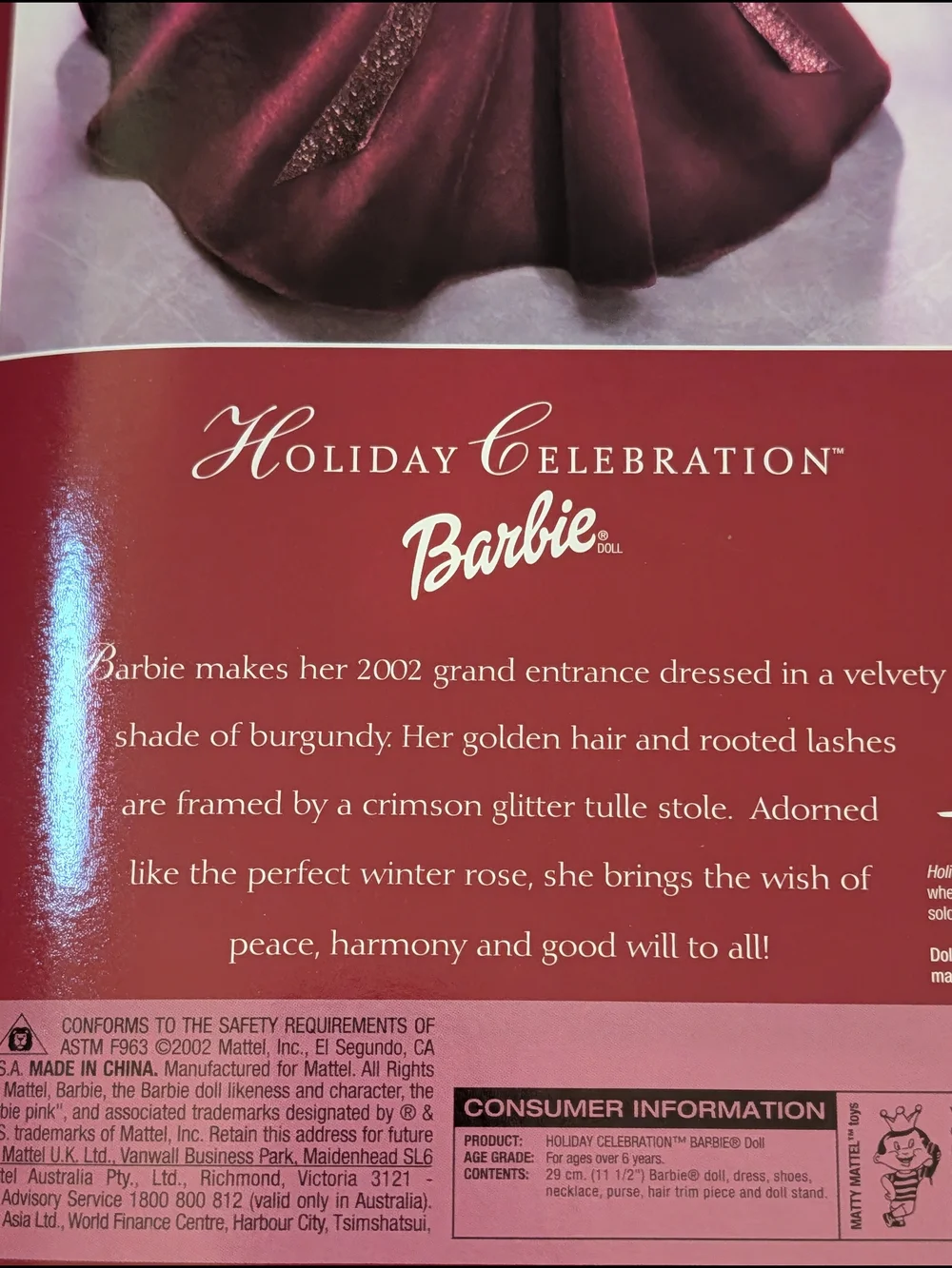 Barbie Holiday Celebration Special Edition Doll - Burgundy